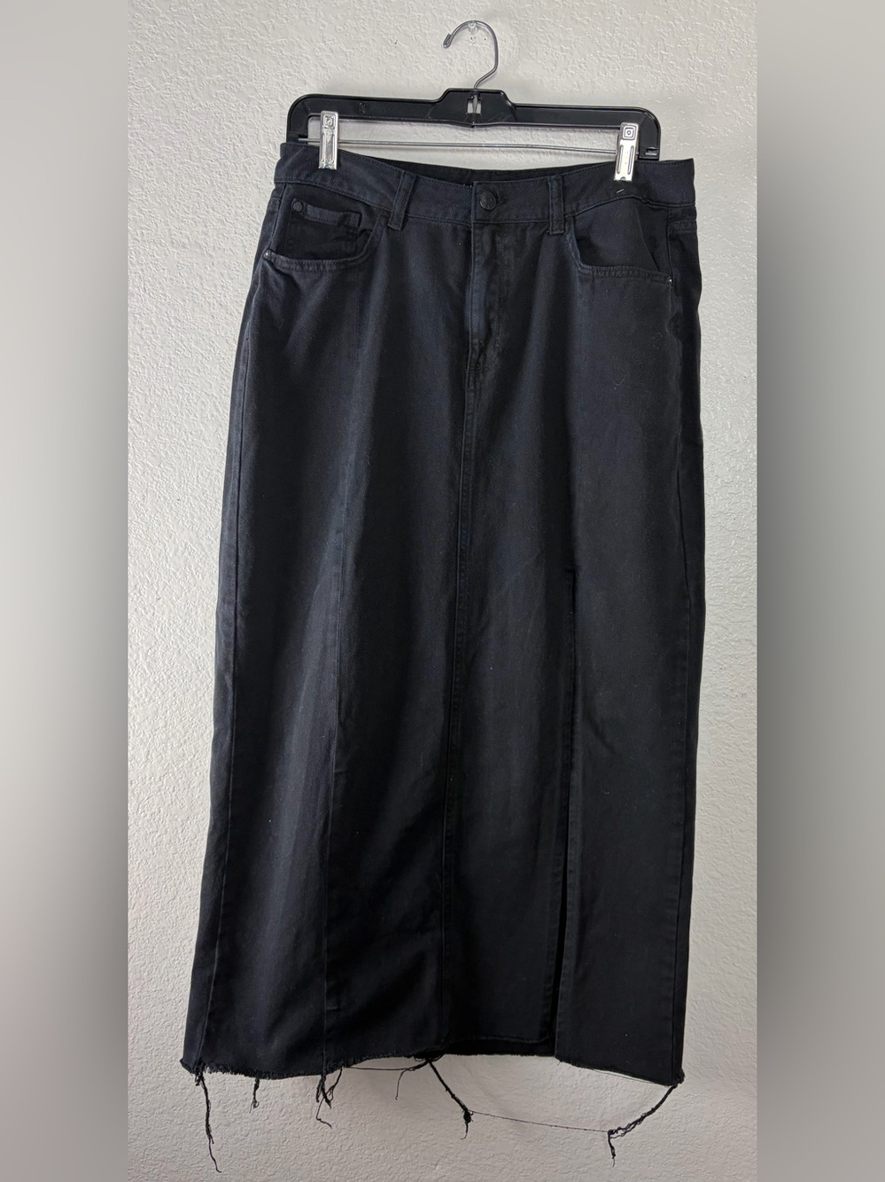 GEMMA RAE Black Jean Midi Skirt Size 9/29